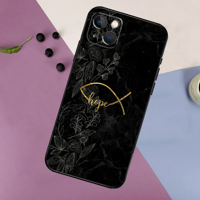 Bible Verse Christian Quote Silicone Case For iPhone 17 15 14 13 12 11 Pro Max 16 Plus 12 13 Mini 16e 17 Air Back Cover