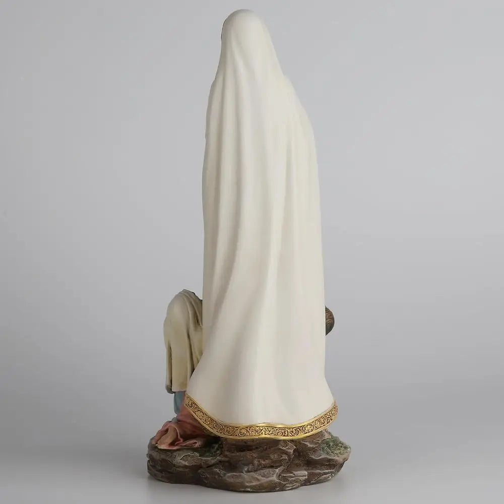 12 Handcrafted Fatima Virgin Mary Statue with Kids, Blessed Catholic Home Decor