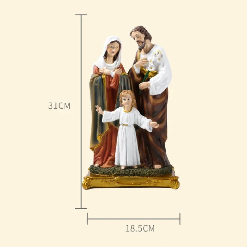 1pc Catholic Christian Jesus Family Statue Figurine Resin Crafts Gifts Home Decoration