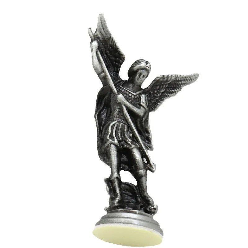 Christian Saint Michael FigurineThe Archangel Defeating Satan Guardian Statues Zinc Alloy Ctafts For Home Room Tabletop Desktop