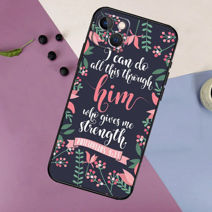 Bible Verse Christian Quote Silicone Case For iPhone 17 15 14 13 12 11 Pro Max 16 Plus 12 13 Mini 16e 17 Air Back Cover