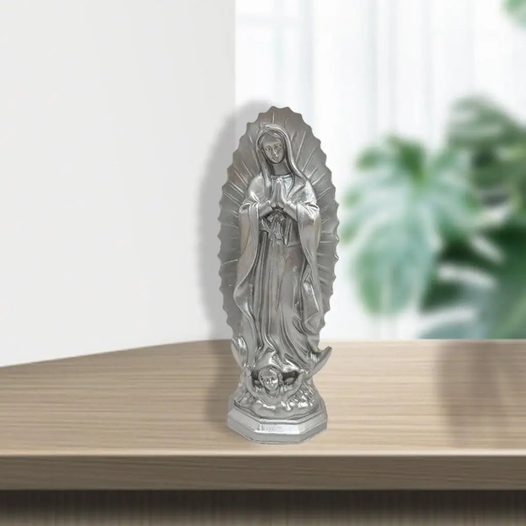 Resin Mary Statue Figure Blessed Mother Ornament Figurine Handmade for Patio Wedding Gift Tabletop Outdoor Decor