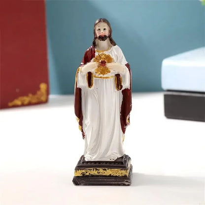 Sacred Mother Holy Father Sculpture Resins Figurine Christian Statue Collectible Ornament Catholic Religious Gift 87HA