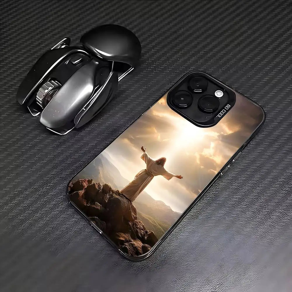 Faith C-Christian R-Religious Jesus Phone Case For iPhone 17, 16,15,14,13,12,11 Plus,Pro Max, Colorful Silver Funda Cover