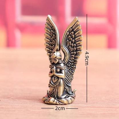 Goddess Angel Figure Home Decor Guardian Angel Statue Decoration Retro Home Decor Desktop Tea Pet Craftwork Bronze Ornament