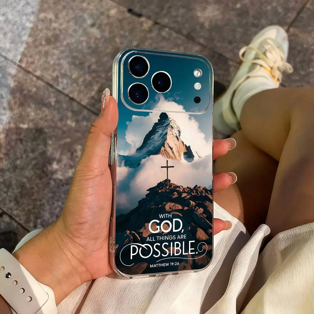 Verses Belief Jesus Bible For iPhone 16,13,12,11,17,14,15,Pro,Max,Plus,X,XS,XR,SE,Mini Transparent Soft silicone Case