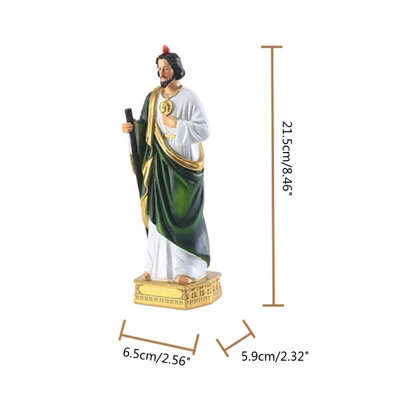 F92B Jude Statue Catholic Christian Hand Painted Holy Religious Figurine for Home Bedroom Church Decoration Gift