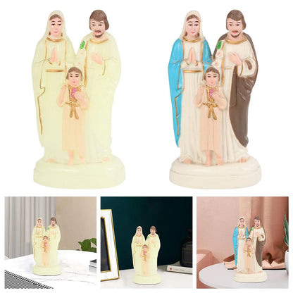 Holy Family Statue Religious Figurine Jesus Mary Joseph Catholic for Desktop