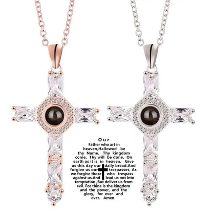New Fashion Handmade Round Glass Bead Catholic Rosary Quality Bead Cross Necklace Beads Cross Religious Pendants Necklace