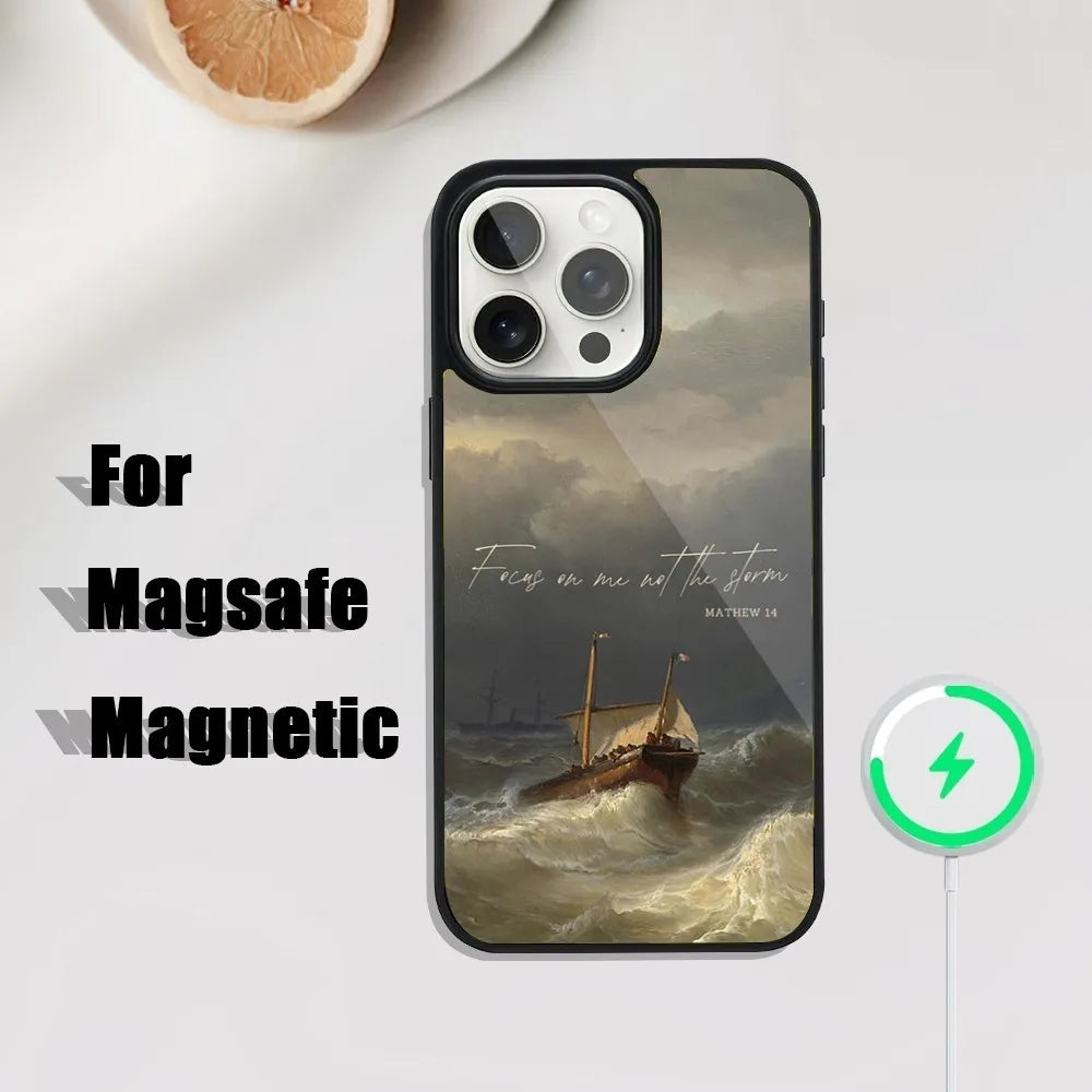 Bible Verse Jesus Christ Phone Case For iPhone 16,15,14,13,12,11,Plus,Pro,Max Mini Magsafe Magnetic Wireless Charging