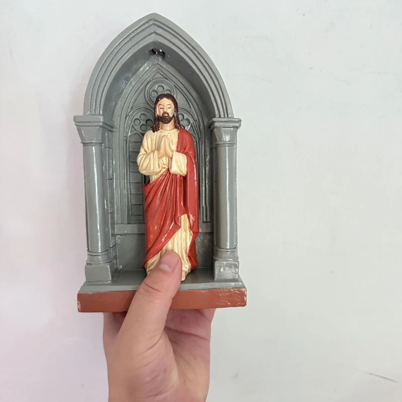 Virgin Mary Resin Statue Classic Religious Figurine Desktop Decoration Home Ornament Catholic Art Craft Gift For Spiritual