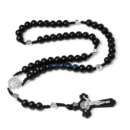 Bead Rosary Necklace Bead Hangable Pendant for Men Female Unisex Praying Meditation Gift Supplies D57B