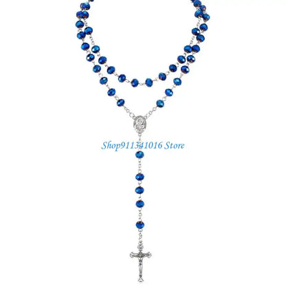 Crystal Beads Rosary Catholic Necklace Rosary First Communion Rosary Gift