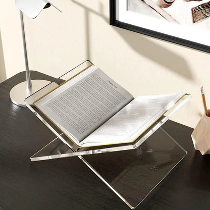X-Shaped Book Holder Stand Extra Thick Clear Acrylic Book Holder Holder for Displaying Recipe Picture Bibles Textbooks Art Books