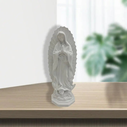 Resin Mary Statue Figure Blessed Mother Ornament Figurine Handmade for Patio Wedding Gift Tabletop Outdoor Decor