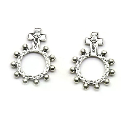 Vintage Metal Cross Rosary Ring Anello Preghiera Religious Catholic Ring Jewelry Accessries Gifts
