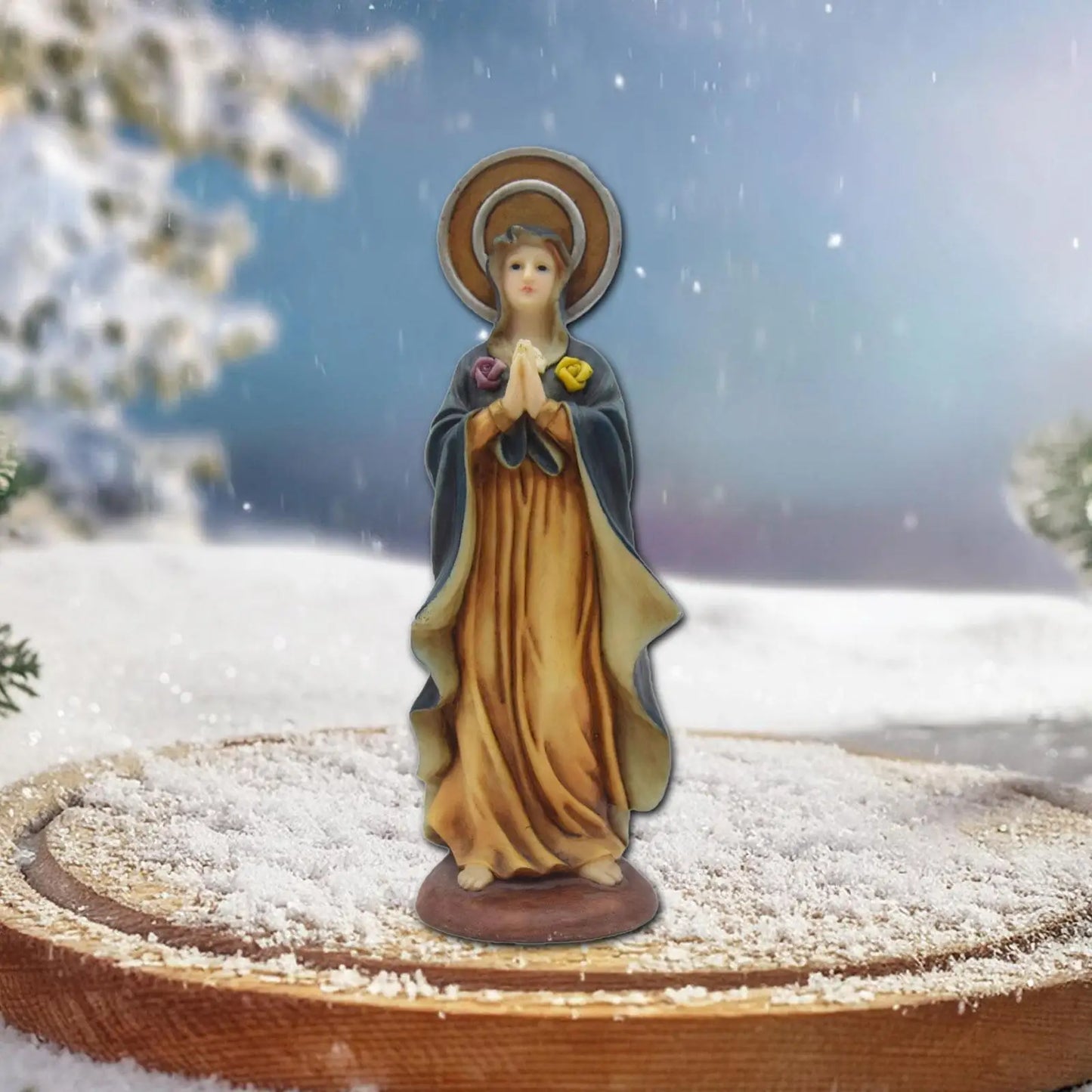 7.8inch Virgin Mary Figurine Resin Craft Lightweight Catholic Sculpture