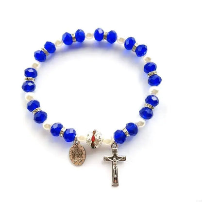 Rosary Bracelet Elastic Bead Jewelry Men Hand Decoration Supplies