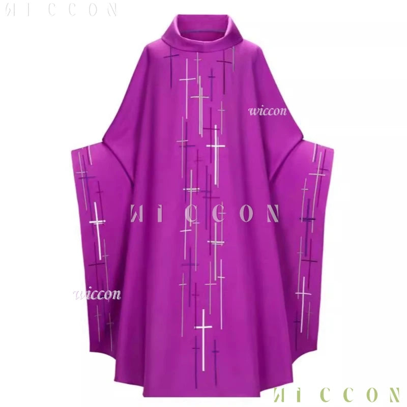 Halloween Costumes Medieval Papa Emeritus Cape Cosplay Middle Ages Black Cloak Full Set Prayer Robes Church Halloween Party Suit