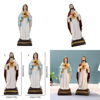 Sacred Mother Holy Father Sculpture Resins Figurine Christian Statue Collectible Ornament Catholic Religious Gift 87HA