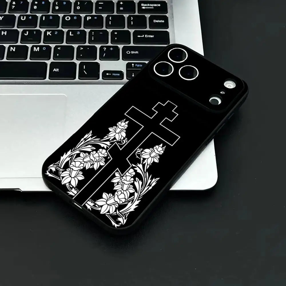 Orthodox Cross Phone Case For IPhone 12-17 Air Plus Pro Max Satin Glossy Colorful Great Gift