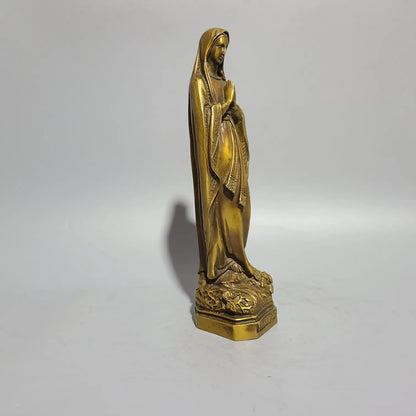 Catholic Mary Goddess Statue Madonna Virgin Mary Ornament Statue Jesus Brass Home Decor Christmas Ornament Gift