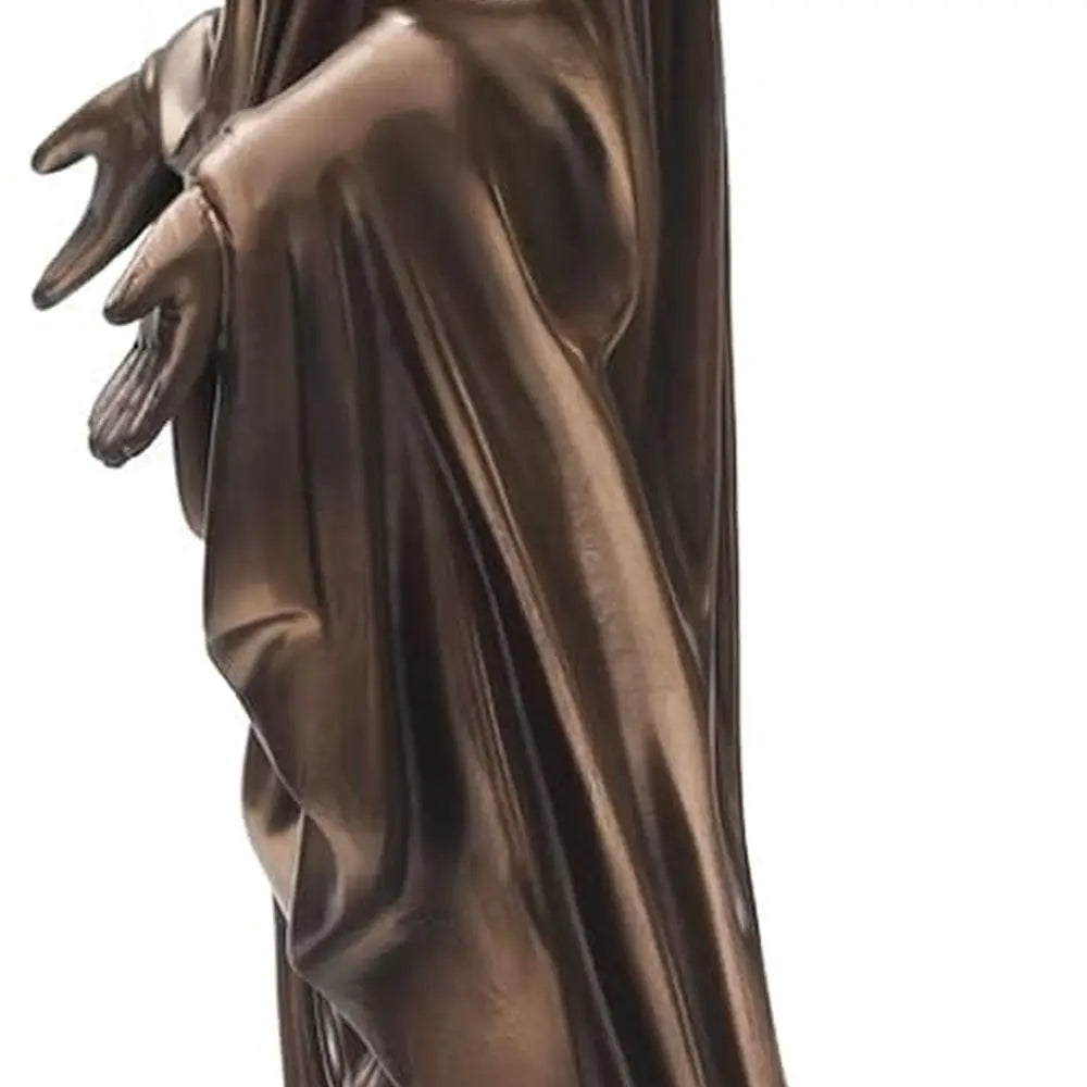 12 Cold Cast Bronze Virgin Mary Statue, Catholic Religious Decorative Figurine