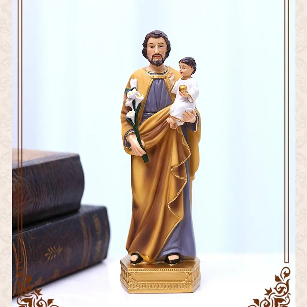 Statues of Saint Joseph And The Child Jesus Catholic Figures Sculpture