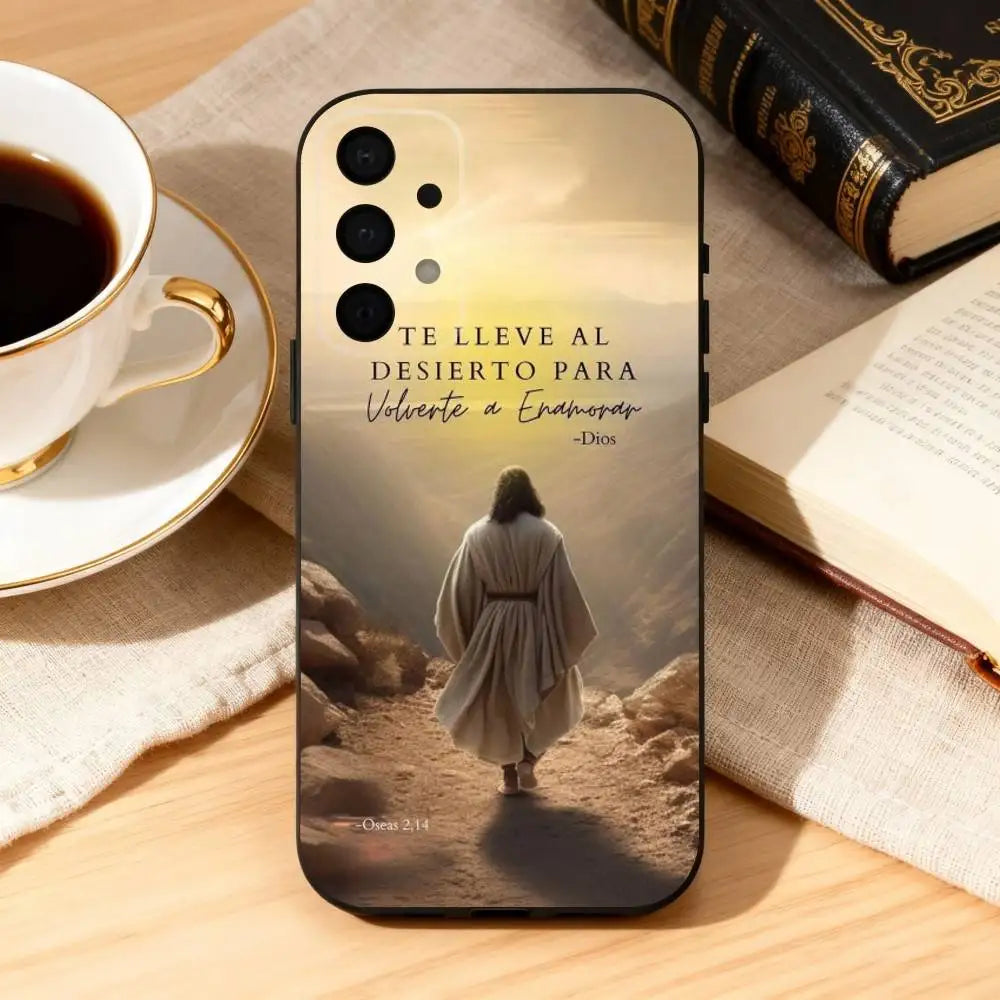 Jesus Bible Verse Spanish  Phone Case For Samsung Galaxy A73,A72,A71,A70,A53,A52,A51,Soft Silicone Black Cover