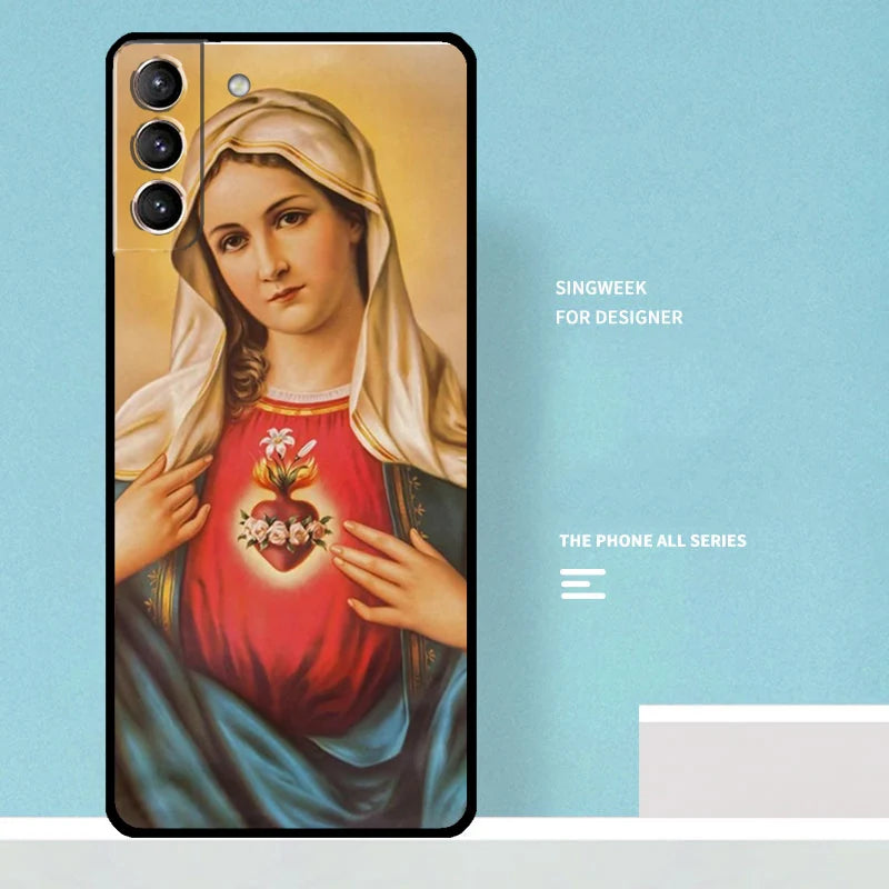 Virgin Mary of Hope Catholic Religious Art Case For Samsung Galaxy S25 Ultra S21 S22 S23 S24 Ultra S20 Plus S25 FE Phone Cover