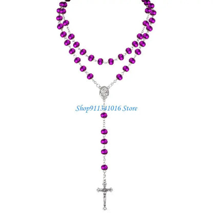 Crystal Beads Rosary Catholic Necklace Rosary First Communion Rosary Gift