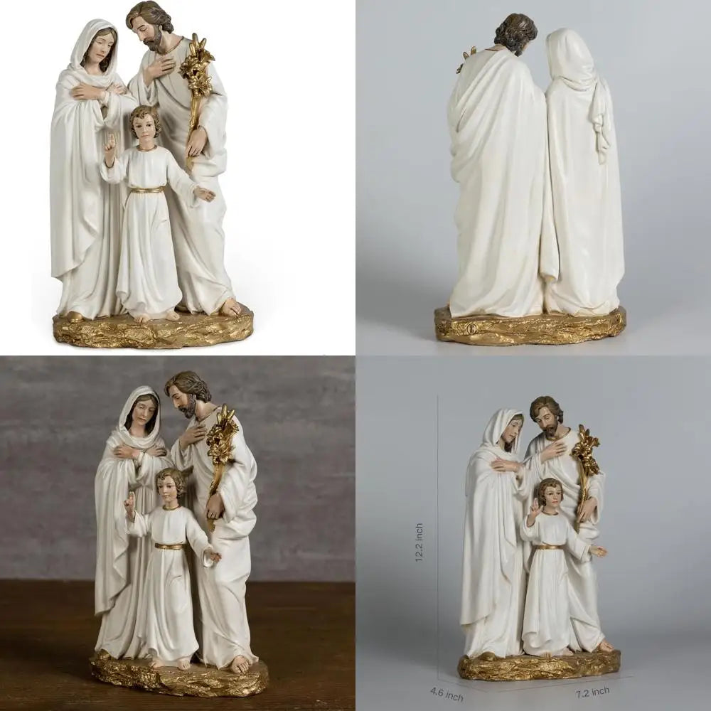 12 Handcrafted Holy Family Nativity, Jesus, Mary, Joseph, Purity & Grace, Home Decor Sculpture