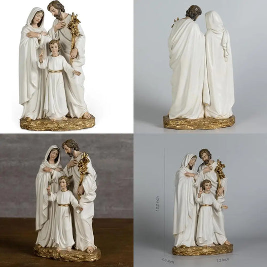 12 Handcrafted Holy Family Nativity, Jesus, Mary, Joseph, Purity & Grace, Home Decor Sculpture