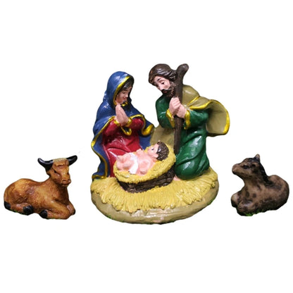 Religious Resin Christmas Nativity Statue Catholic  Figurines Set Small Resin Figures for Indoor and Outdoor Decorations