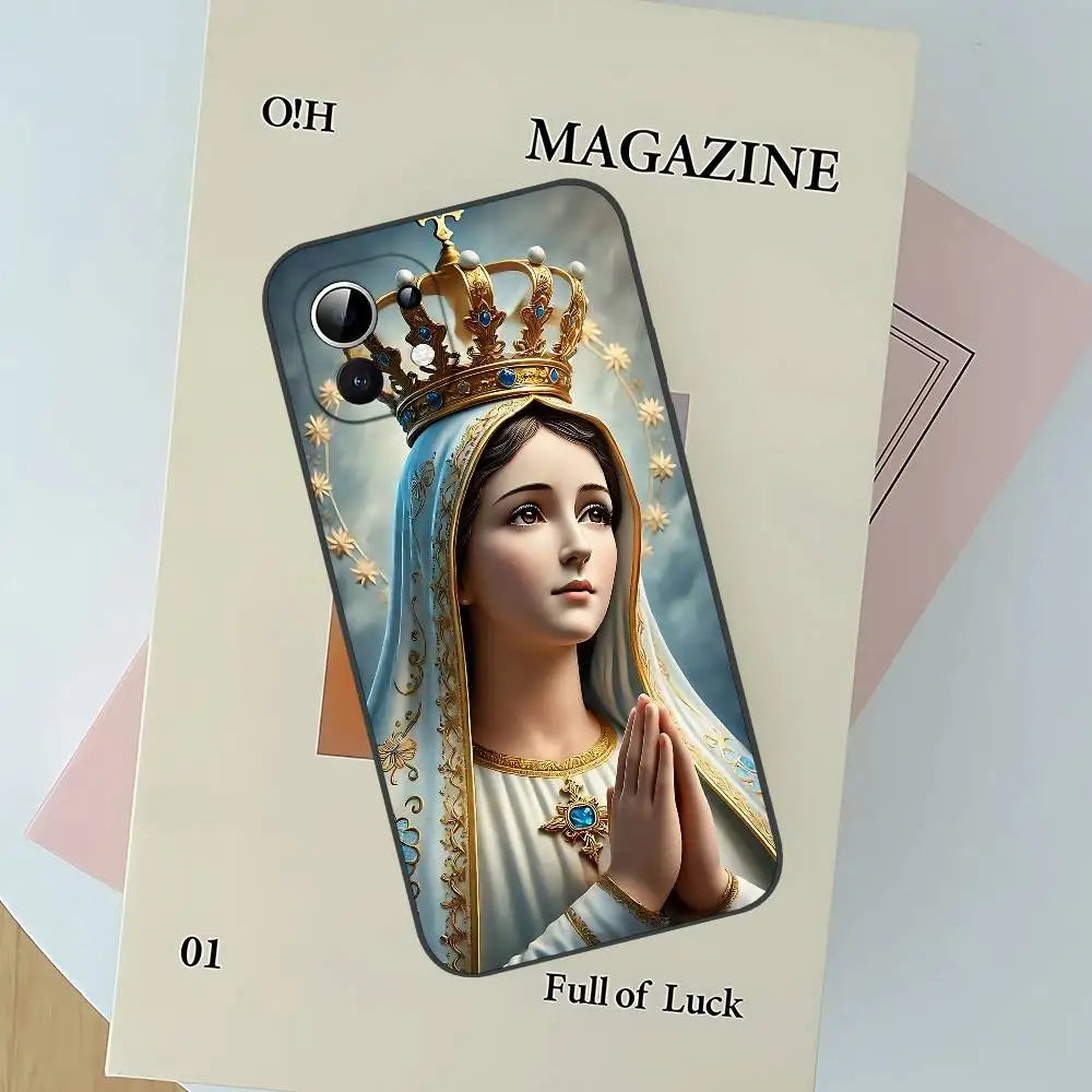 Virgin De Guadalupe Virgen Mary Slim Black Phone Case: Snug Fit For Xiaomi 12,11,12S Ultra & Redmi Note 11,10T,9,9A,8Pro,8T,5G