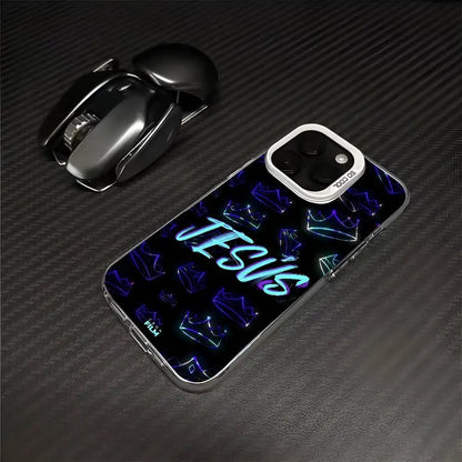 1PC Verse Of The Christian Bible Jesus phone case for iPhone 17 17Air 16 15 14 13 12 11 Pro Max Plus Colorful Silver