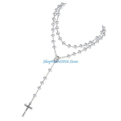 Crystal Beads Rosary Catholic Necklace Rosary First Communion Rosary Gift