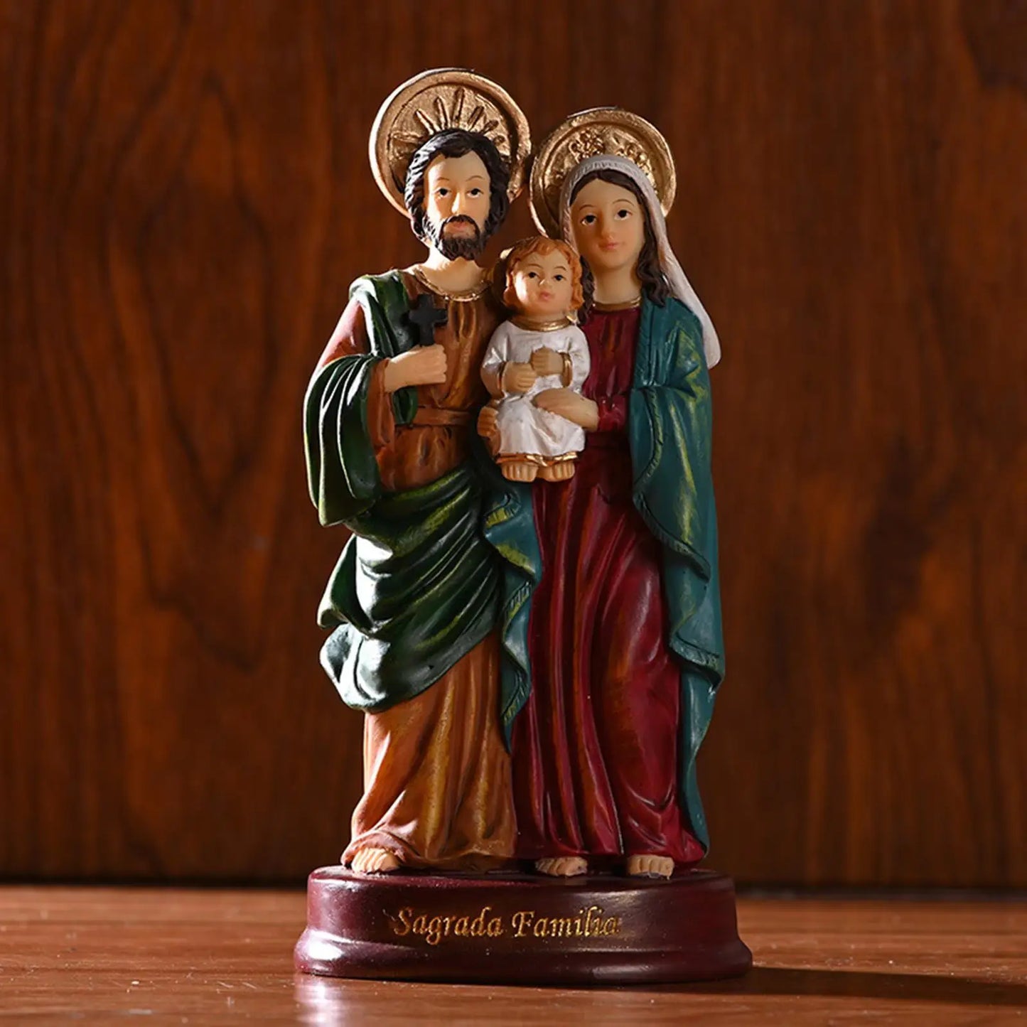 5.5" Holy Family Child Mary Mother Joseph Resin Statue Figurine Catholic Religious Collectible Gift
