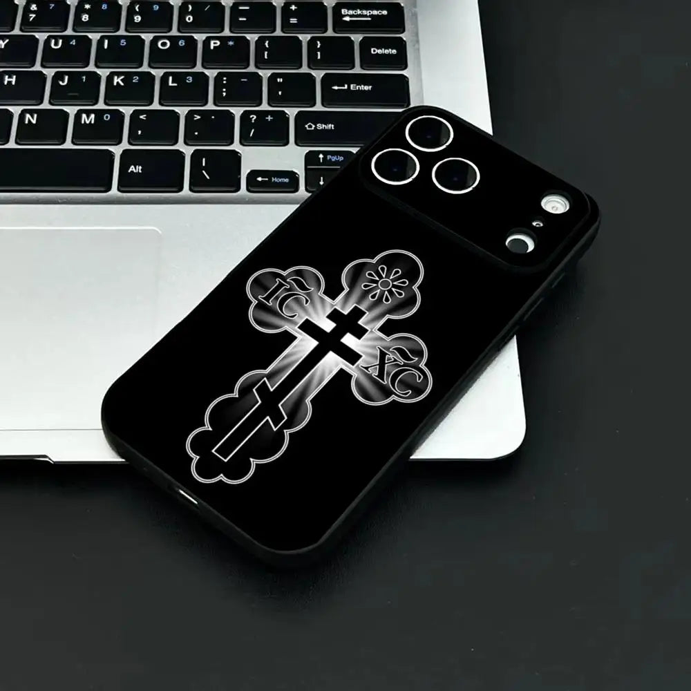 Orthodox Cross Phone Case For IPhone 12-17 Air Plus Pro Max Satin Glossy Colorful Great Gift