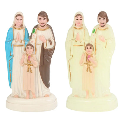 Holy Family Statue Religious Figurine Jesus Mary Joseph Catholic for Desktop