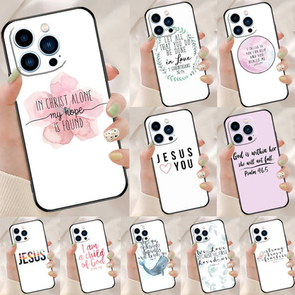 Bible Quotes Jesus God Phone Case For iPhone 17 Pro Max 17 Air 16E 13 12 Mini 15 14 Plus 11 16 Pro Max Back Cover