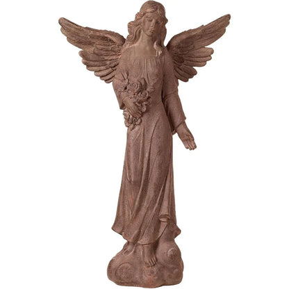Large Tall English Tudor Angel Garden Statue Sculpture Catholic Religious Holy Decor Outdoor Garden Front Porch