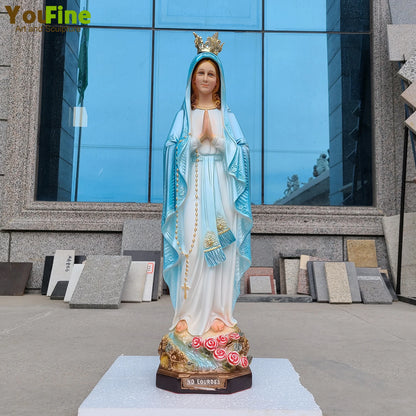 65cm Our Lady Of N.D.Lourdes Resin Statue Catholic Religious Statues Of Mary Our Lady Lourdes Resin Sculpture For Home Decor
