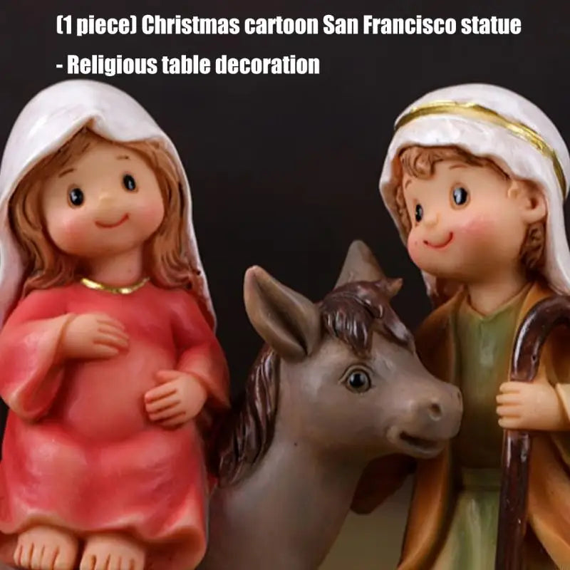 Catholic Holy Family Statue Religious Gift,Christmas Home Decors,Collectables Decorative Figurine Renaissances Sculptures A2BB