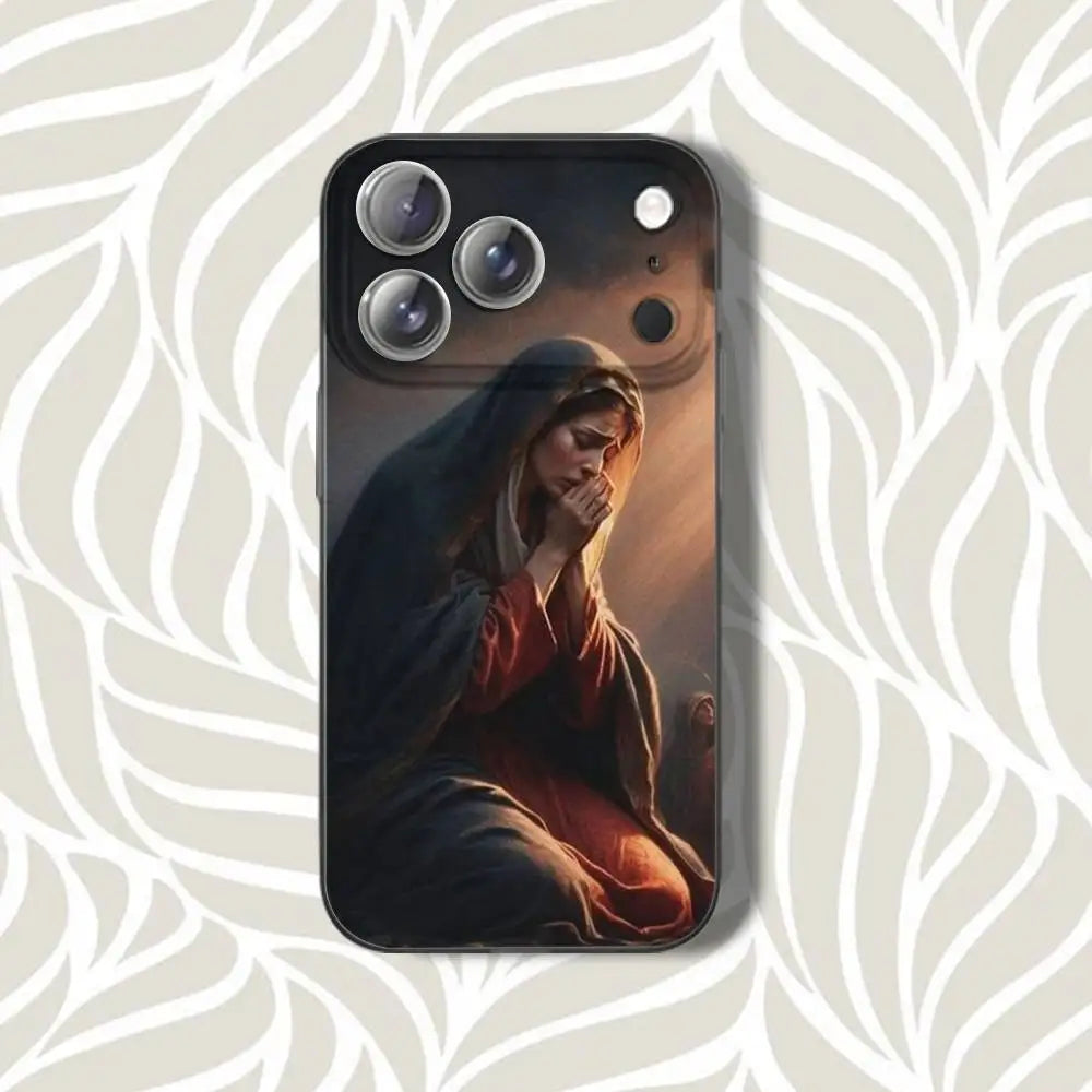 V-Virgen Mary B-BibleS Phone Case For iPhone 16,14,11,17,13,15,12,Air,Plus,Pro,Max,E,Mini Frosted for MagSafe Magnetic Grey