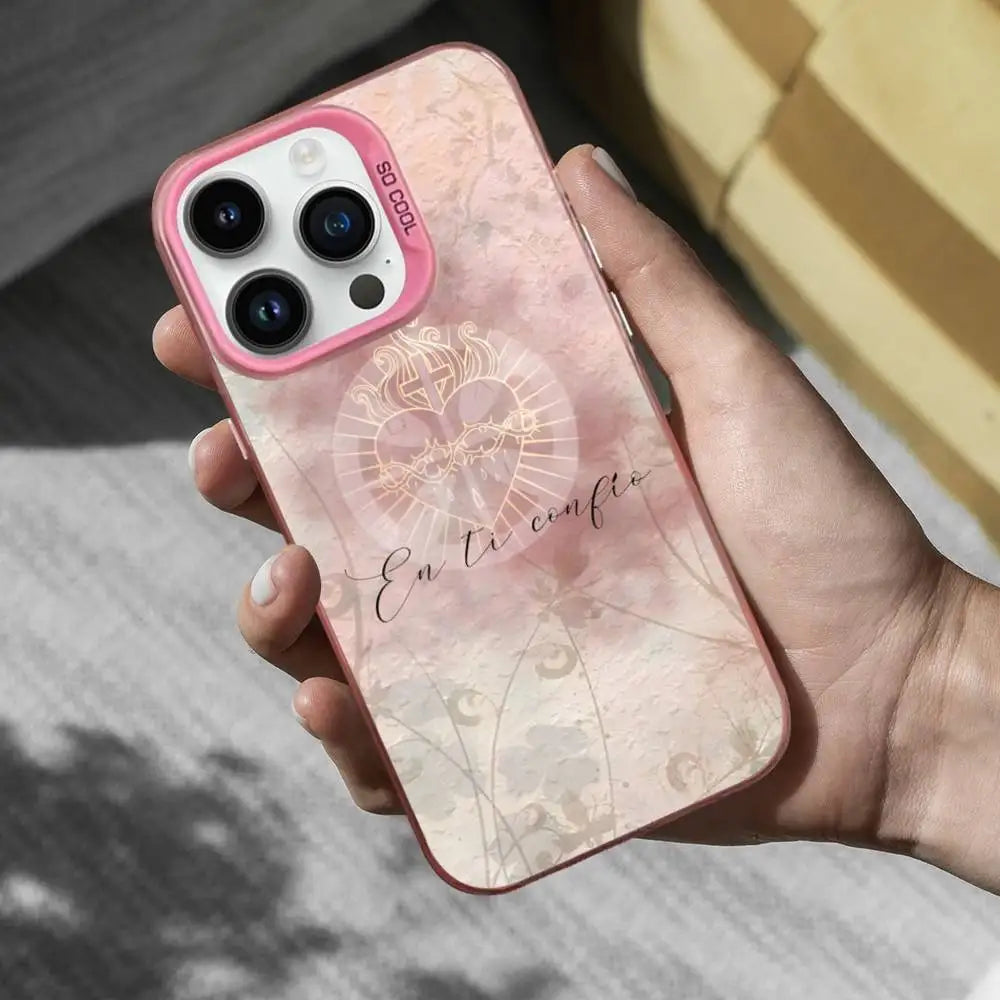 Belief Virgin De Guadalupe Phone Case For iPhone 16,15,14,17,13,12,11,Mini,Pro,SE,XS,MAX Pink Matte Silicone Cover