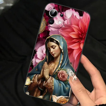 Virgin De Guadalupe Virgen Mary Slim Black Phone Case: Snug Fit For Xiaomi 12,11,12S Ultra & Redmi Note 11,10T,9,9A,8Pro,8T,5G