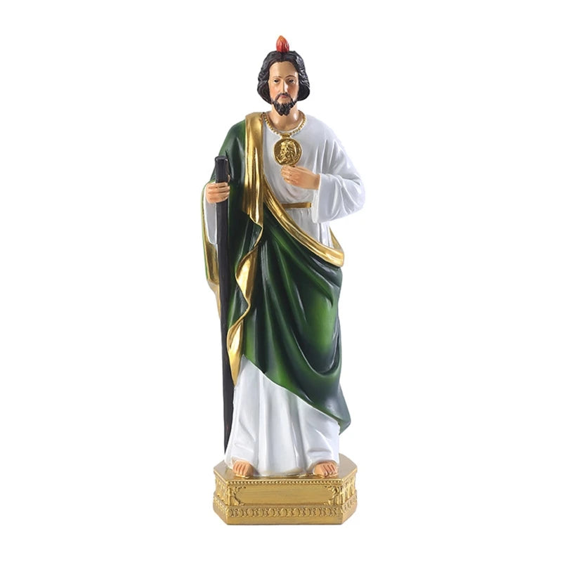 F92B Jude Statue Catholic Christian Hand Painted Holy Religious Figurine for Home Bedroom Church Decoration Gift
