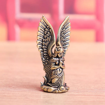 Goddess Angel Figure Home Decor Guardian Angel Statue Decoration Retro Home Decor Desktop Tea Pet Craftwork Bronze Ornament
