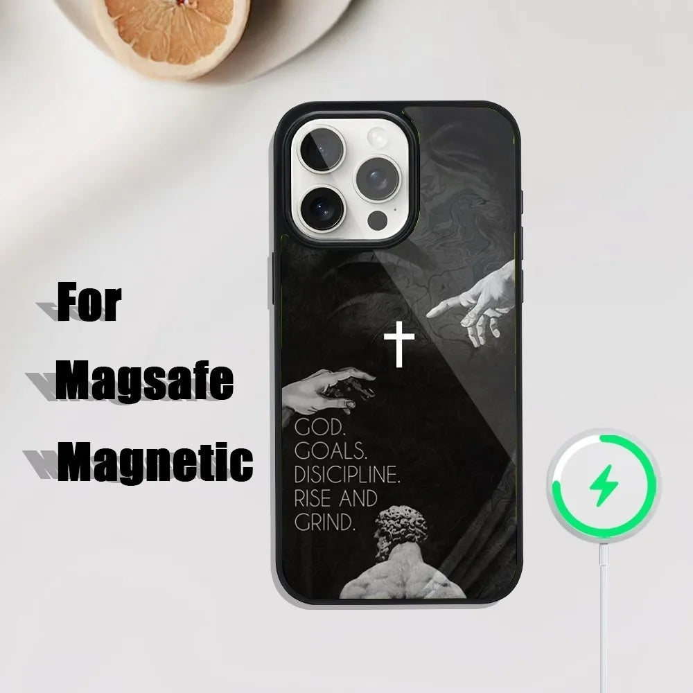 Bible Verse Jesus Christ Phone Case For iPhone 16,15,14,13,12,11,Plus,Pro,Max Mini Magsafe Magnetic Wireless Charging